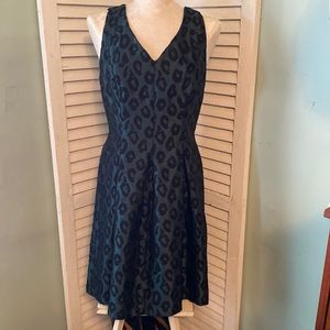 Loft Fit & Flare Leopard Print Dress Sz 8